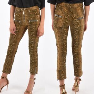 Isabelle Marant NWT Snake Print Cropped Pants with Zipper Details